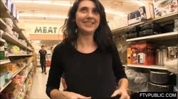 busty teen flashing in Walmart