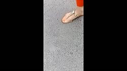 candid feet orange pedicure VID 20170613 123451,123704 HD
