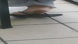 My step Aunt  laundry mat  feet in flip flops