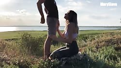 Fucked a fit girl right during training outdoors