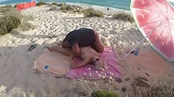 5 cocks and 1 pussy Gangbang at the beach.