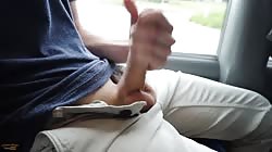 Risky jerk off on the bus, massive cumshot over the seat in front of me!